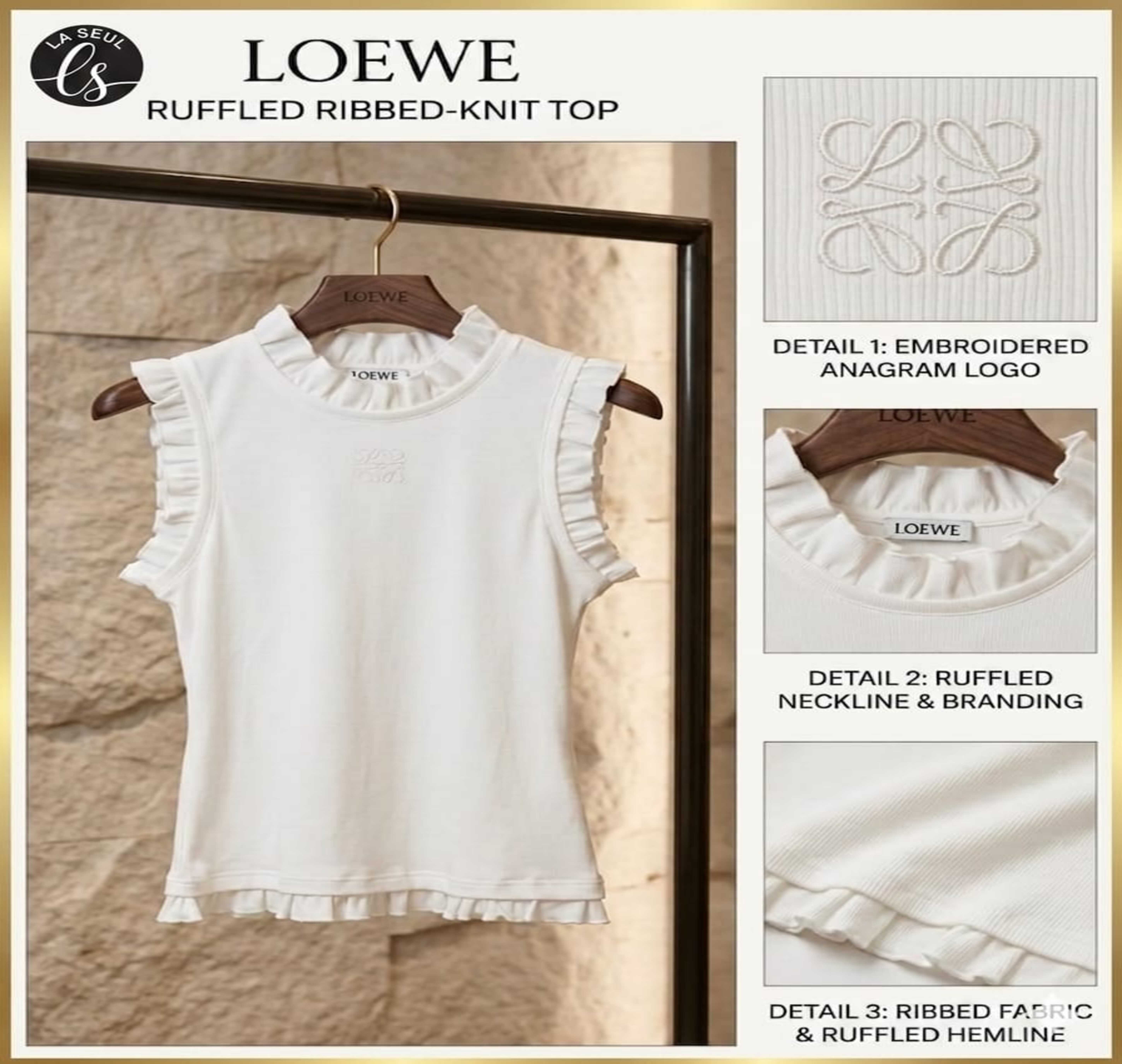 Top white Ruffle chic loewe
