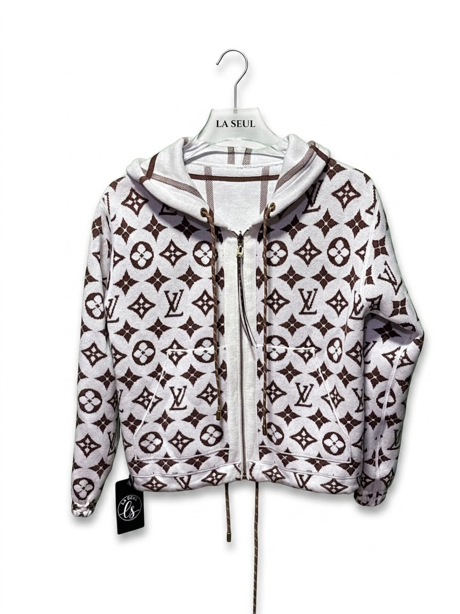 LV reversible jacket Brown and white full cover