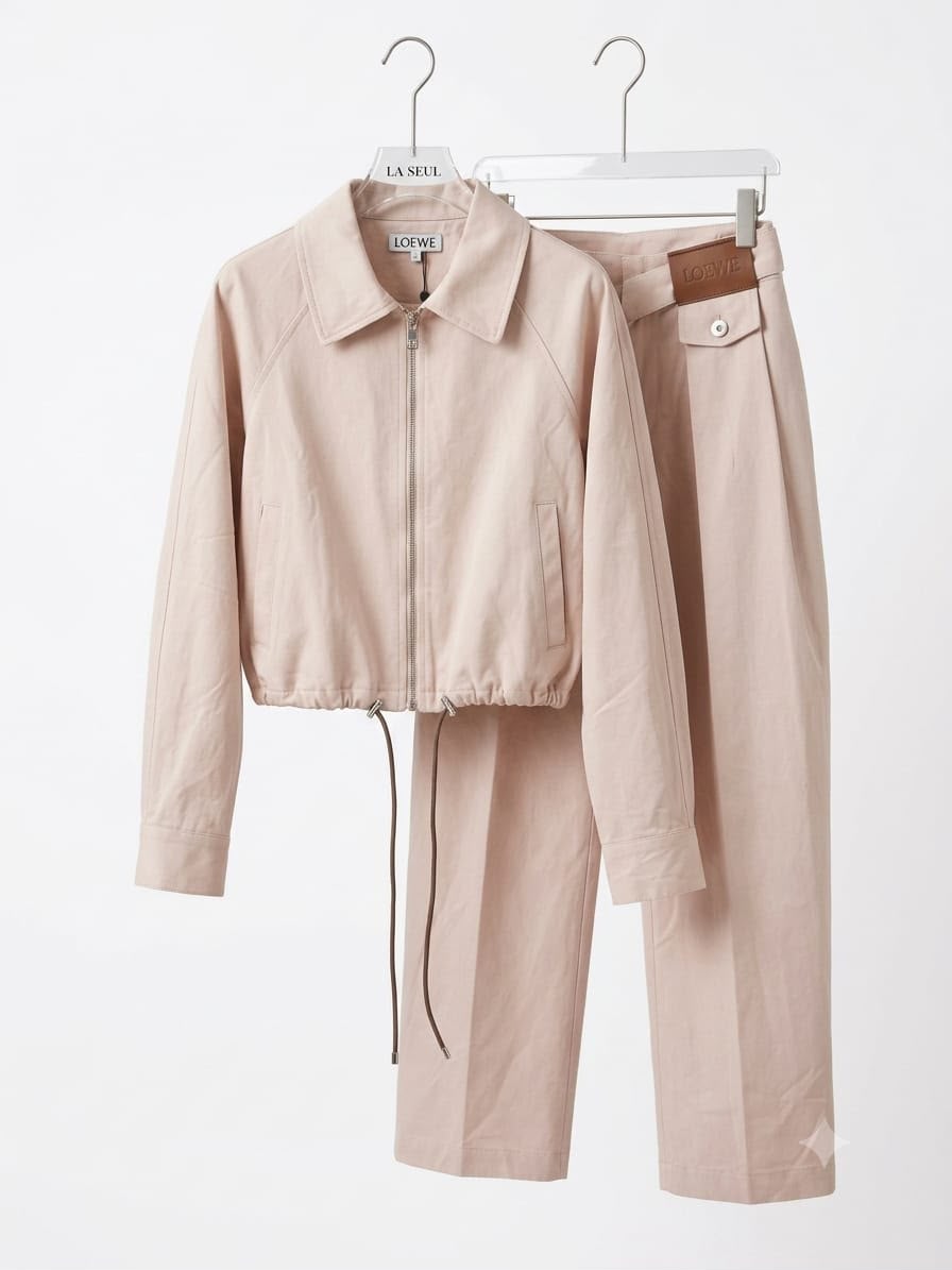 Pink loewe gabardine suit