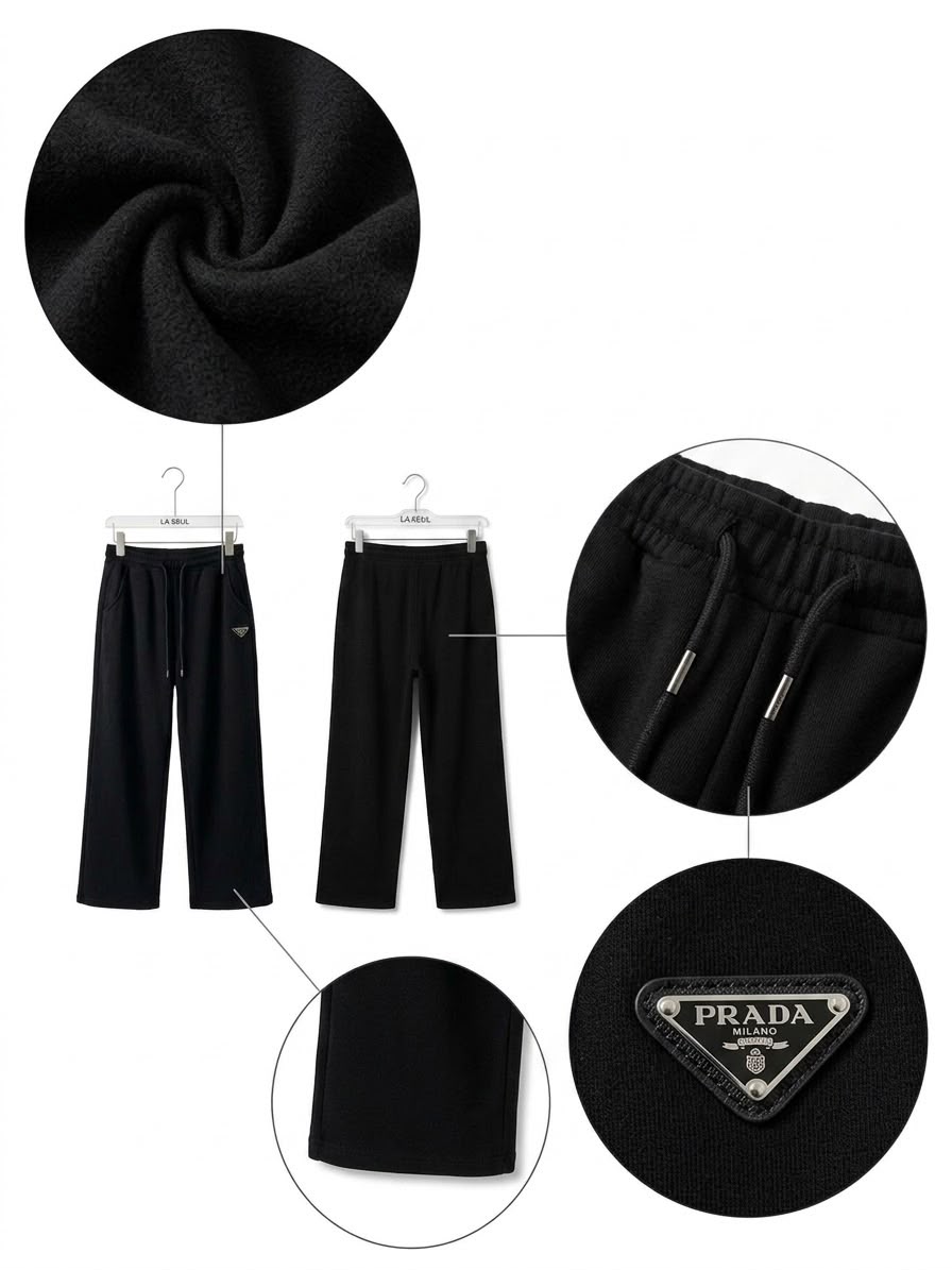 Prada wide leg sweatpants Black