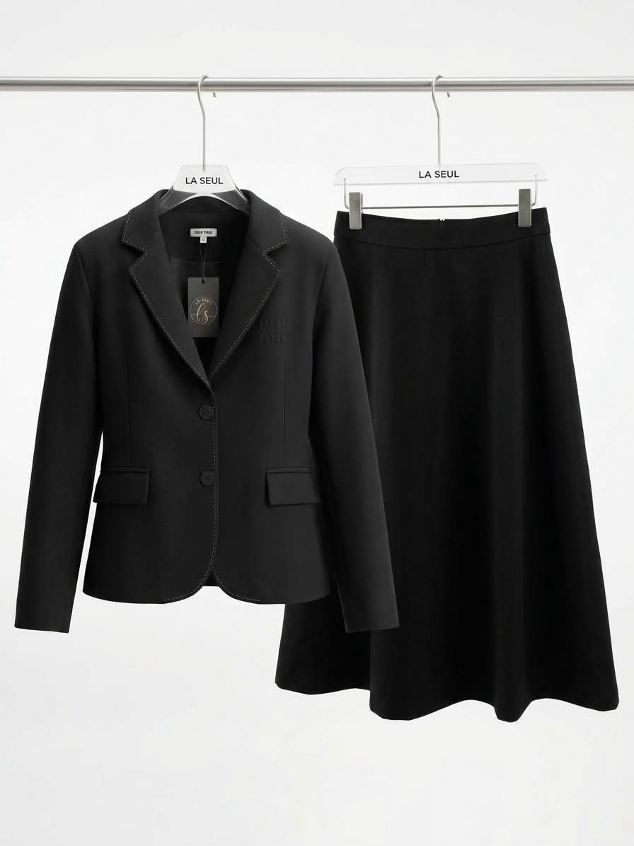 Miu Miu Black Suit with Skirt