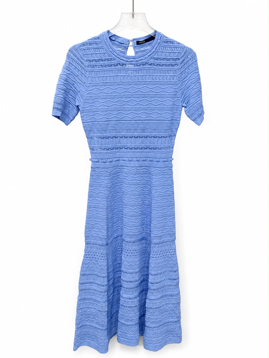 Dress blue crochet s/s maje