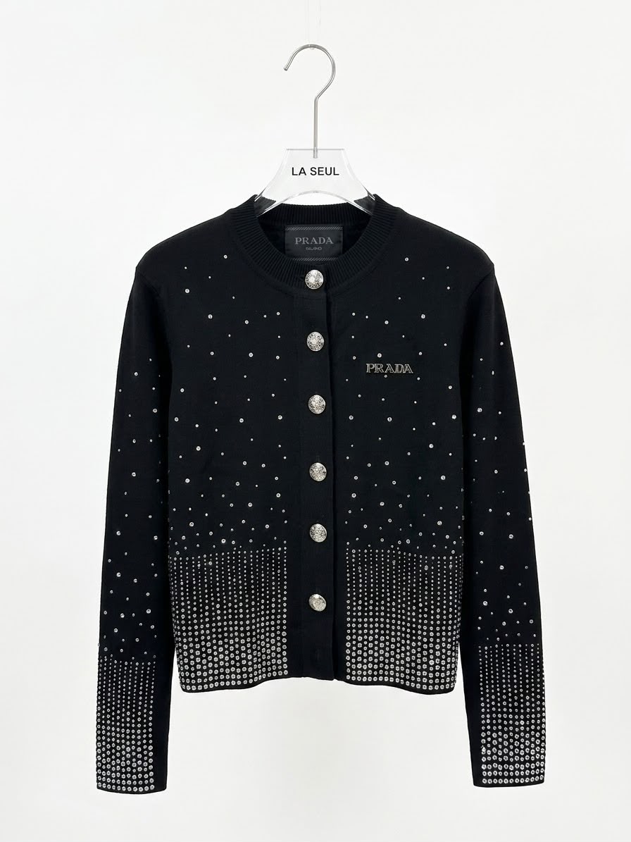 Prada rhinestone sweatshirt Black