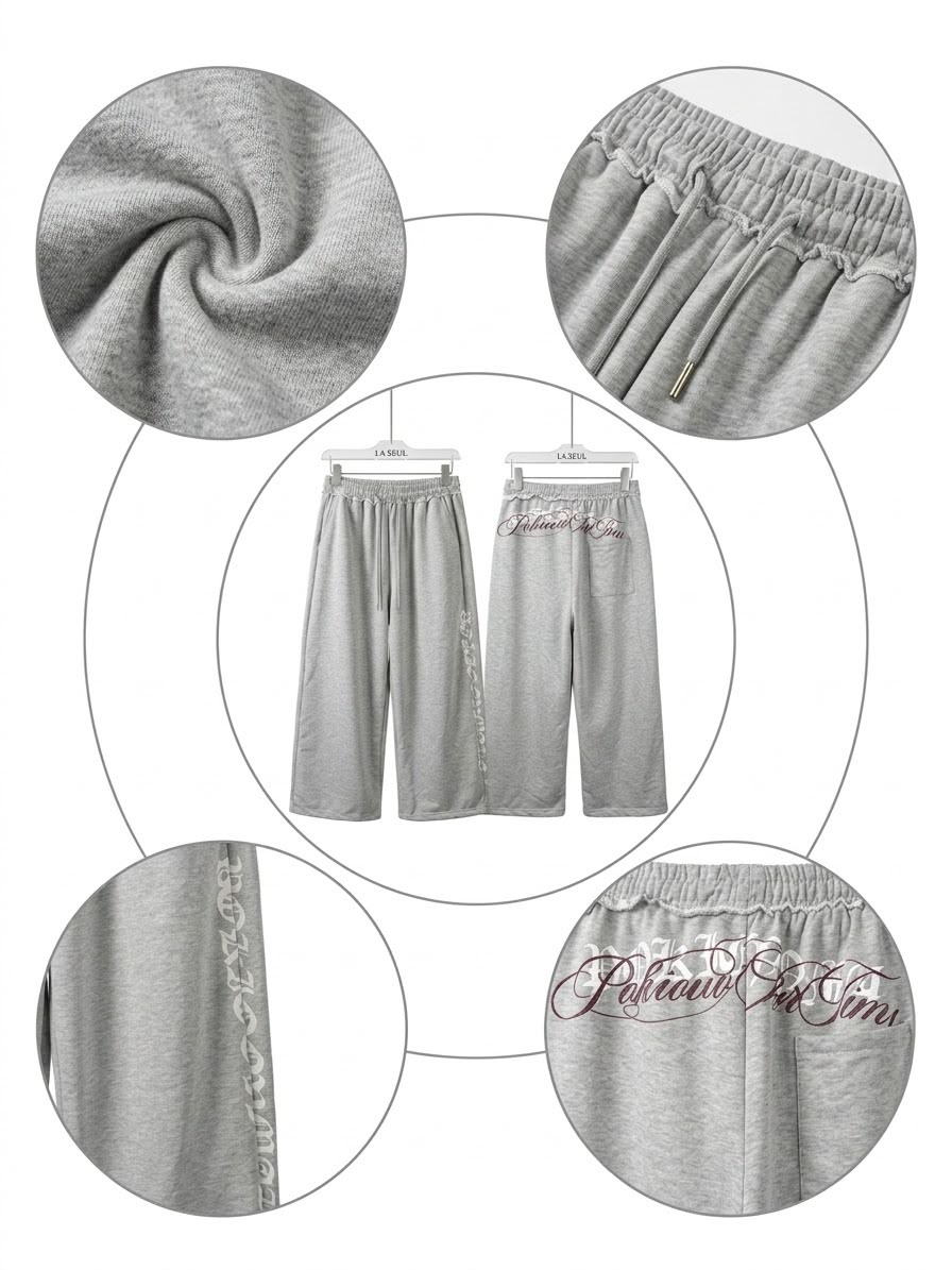 Grey Chrome Hearts printed sweatpants