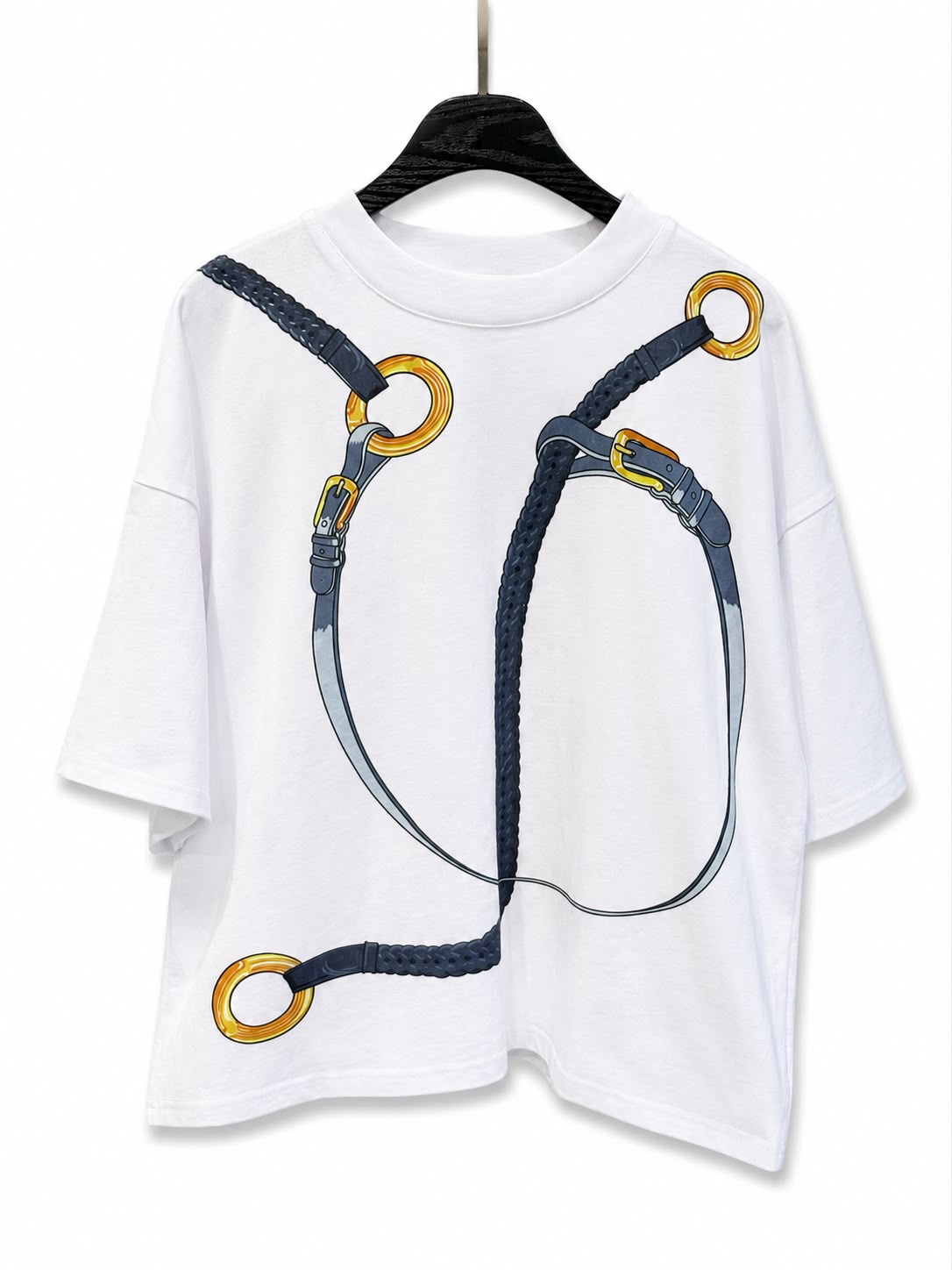 T.shirt white belt print