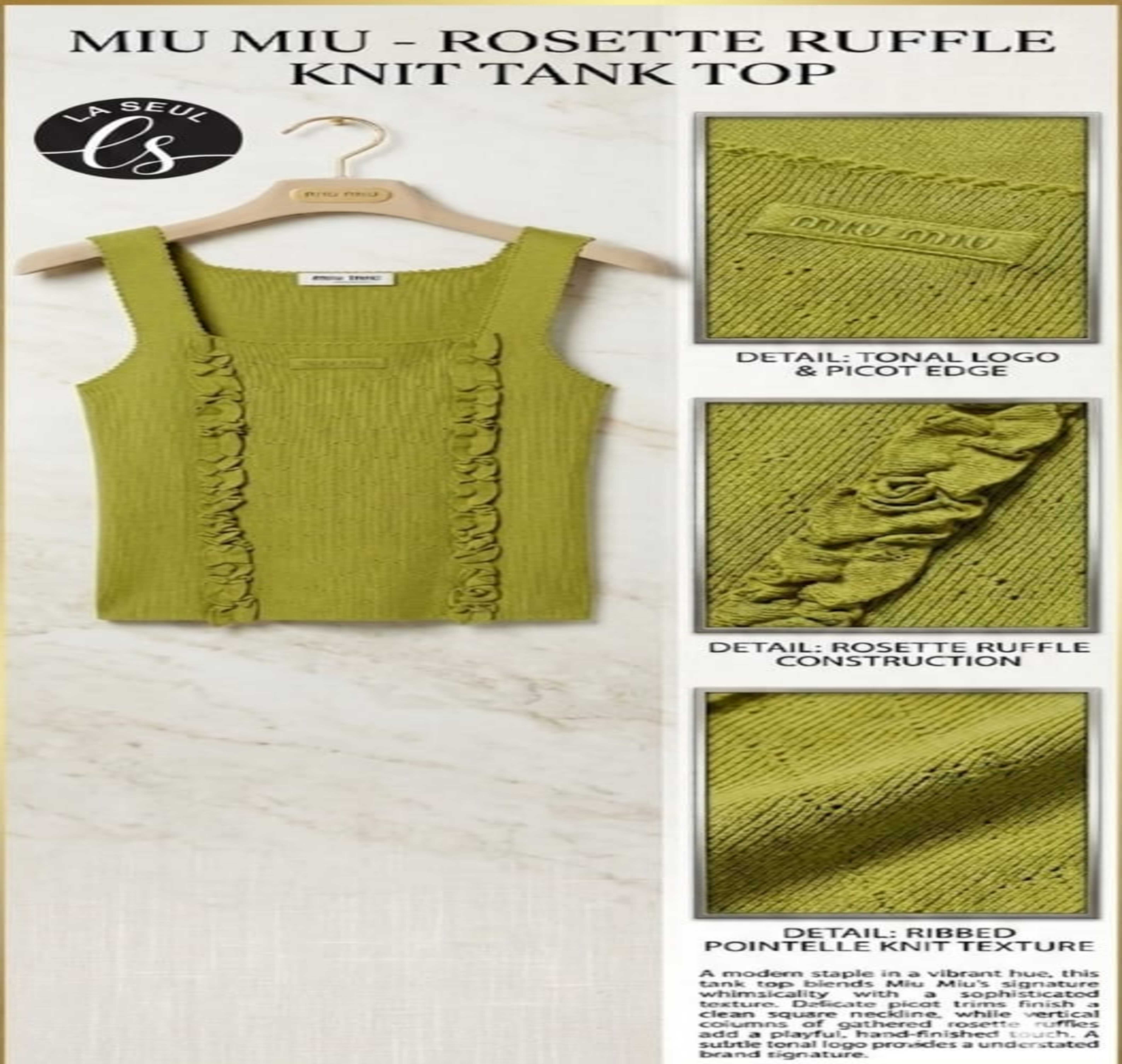 Tank Top olive with distressed ruffle