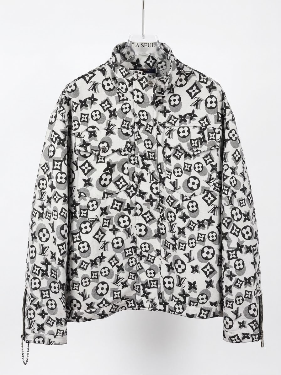 Louis Vuitton jacket Black and white with all-over print