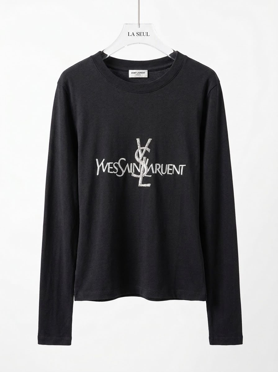 Saint Laurent Long-Sleeve T-Shirt Black