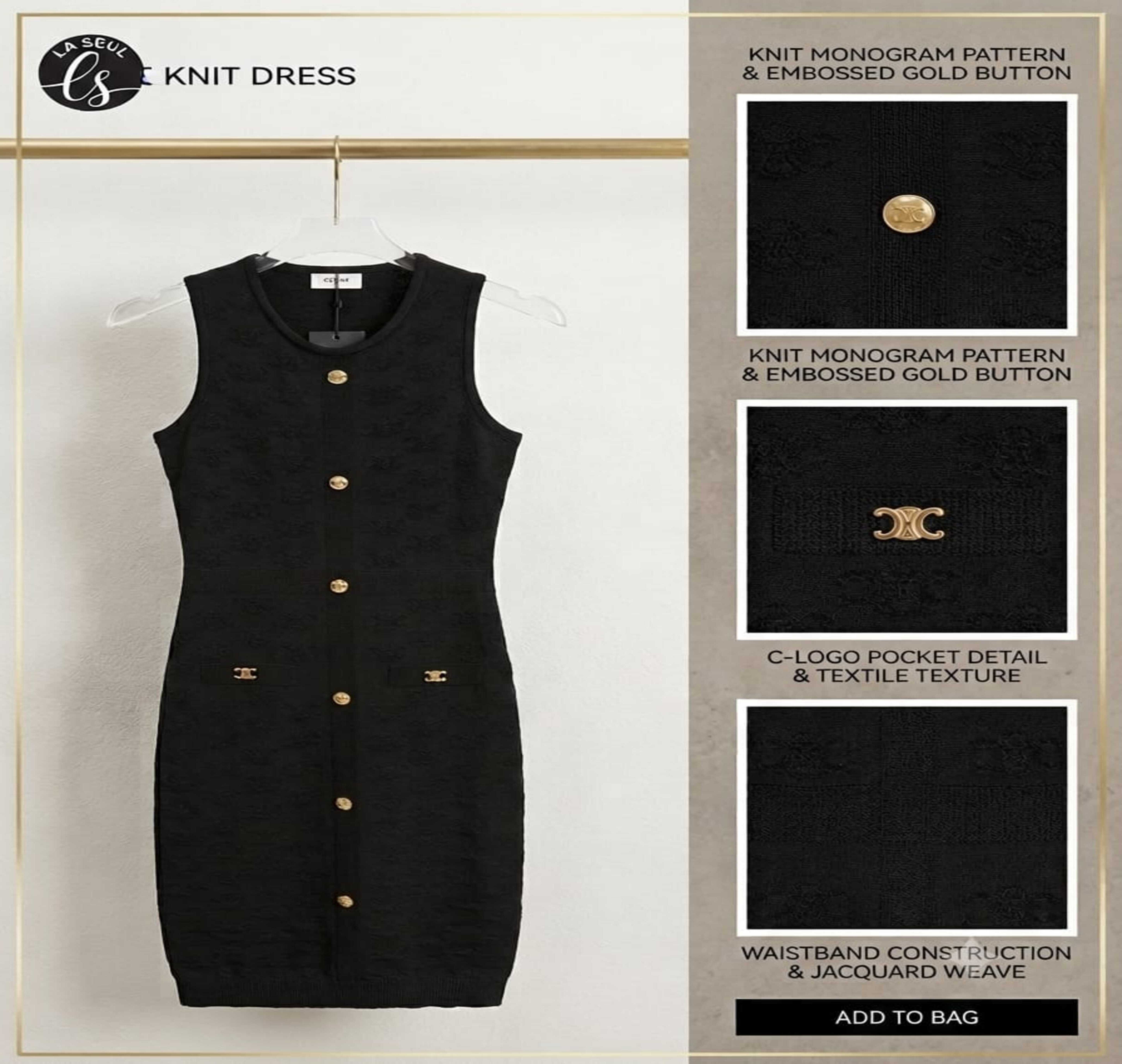 dress Celine black & gold