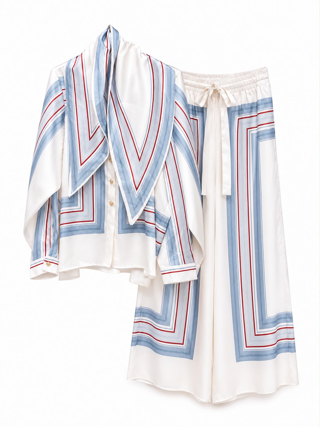 set satin 3ps blue&red Zimmermann