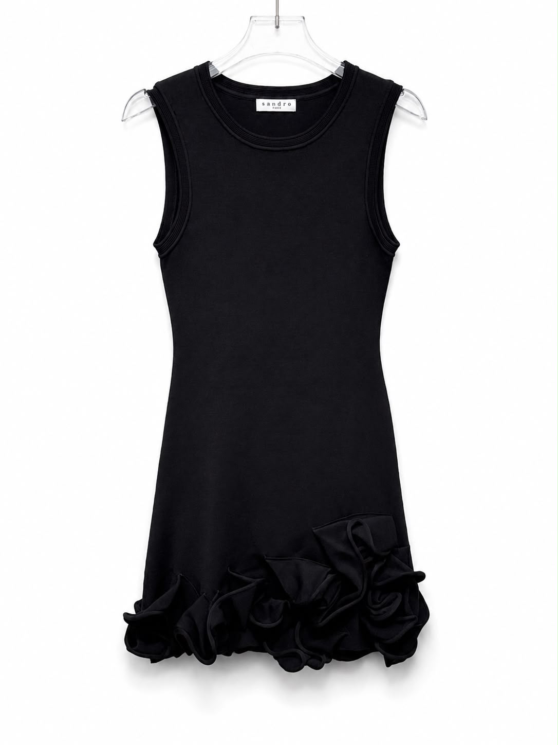 Short dress knit floral black