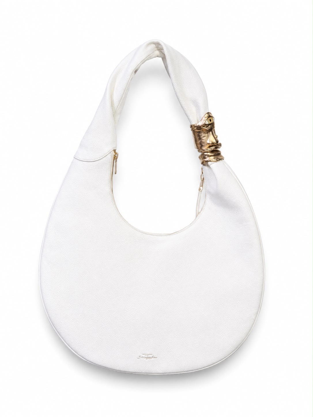 Hobo Bag white leather w/gold  schiaparelli