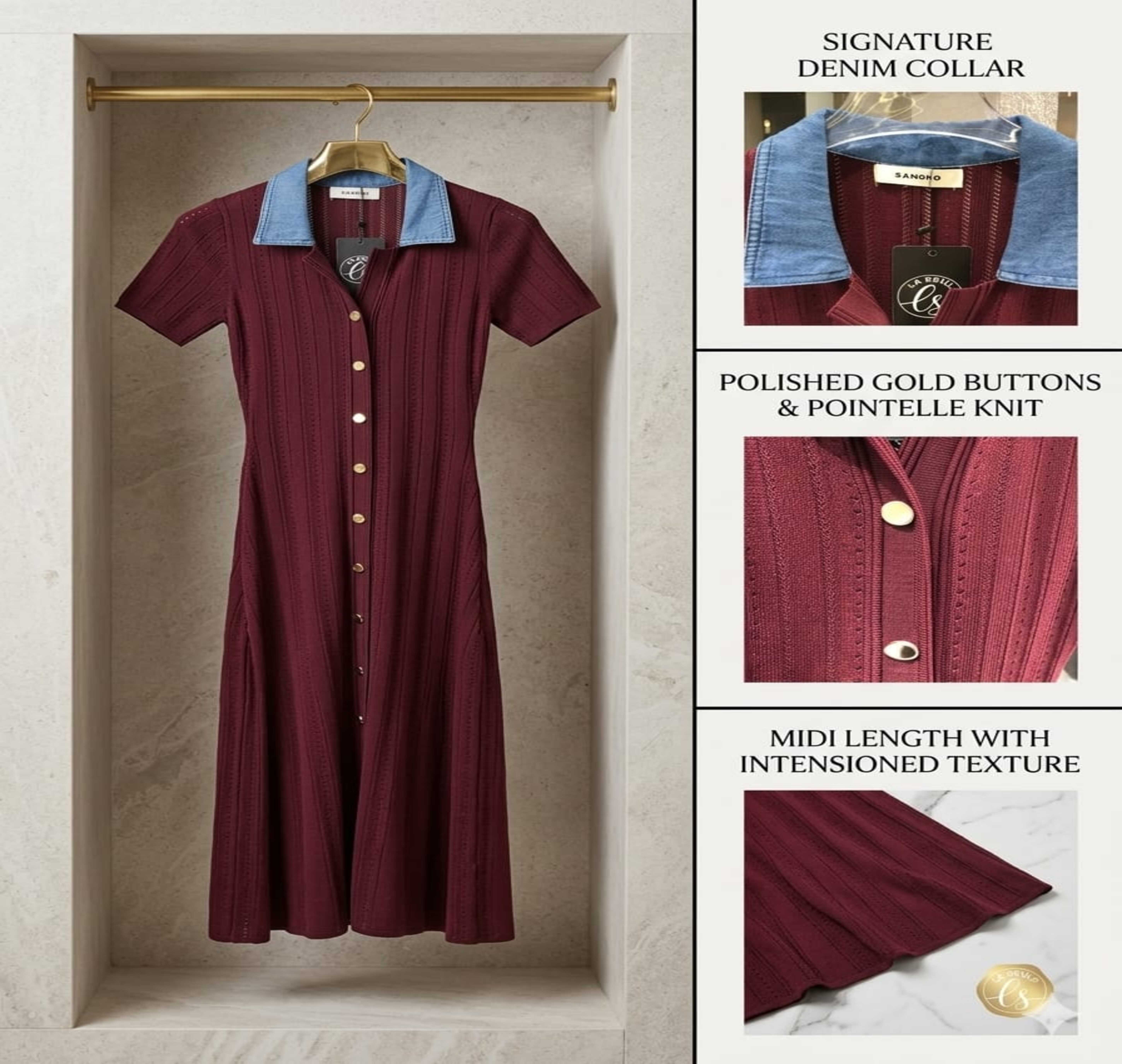 dress sandro Burgundy