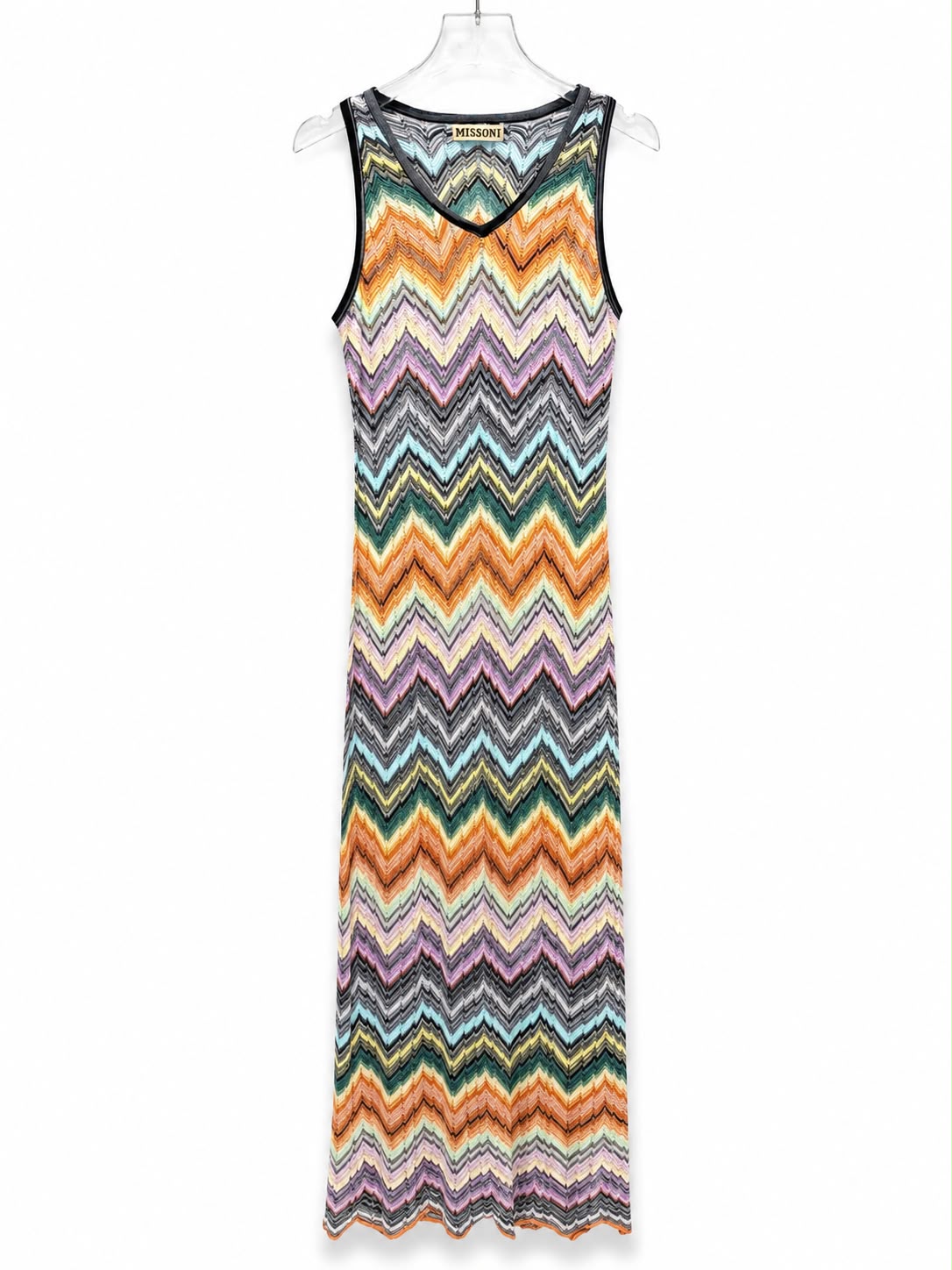 Dress knit zigzag multi /neck