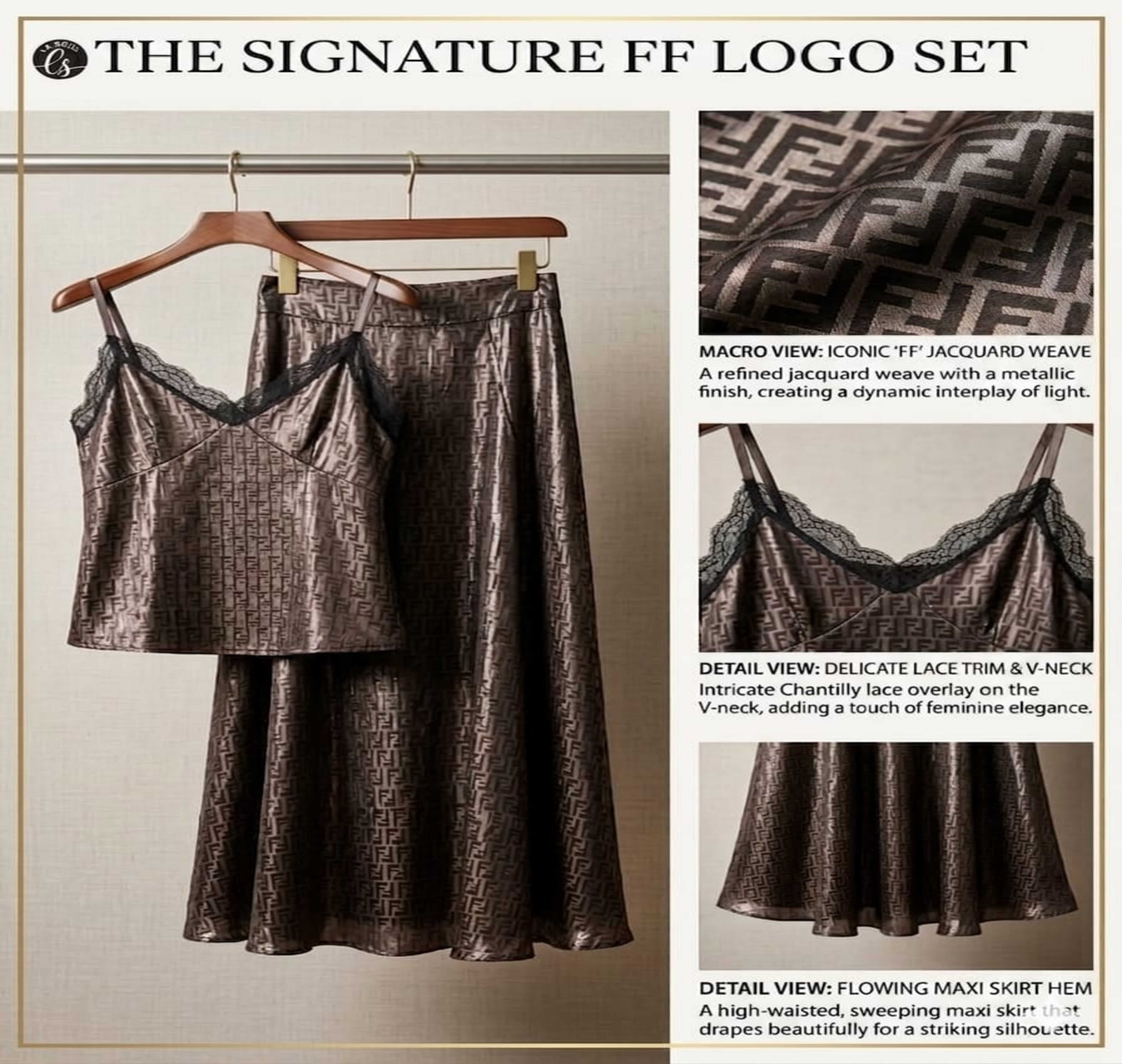 Set skirt elgant satain full cover brown