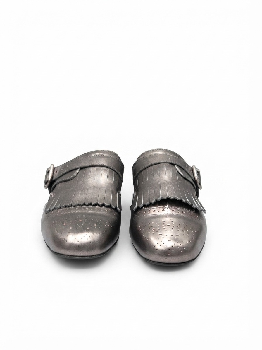 leather sabot black