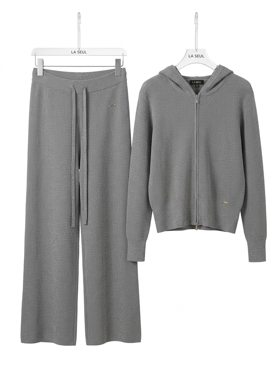 suit knit grey long