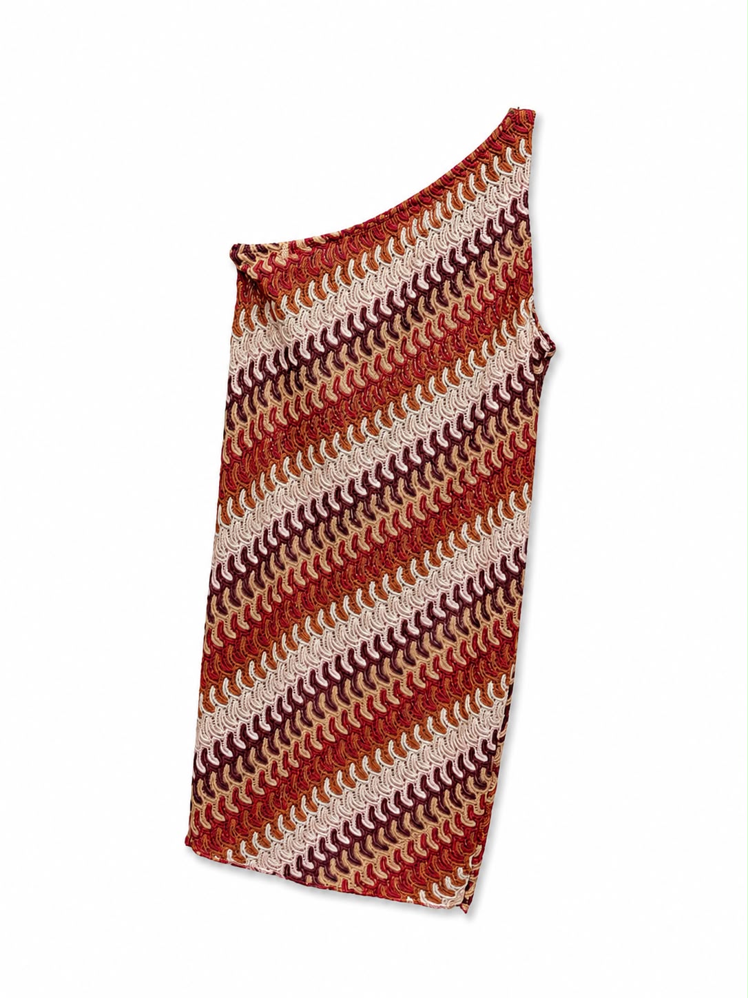 Dress 1shoulder knit brown color