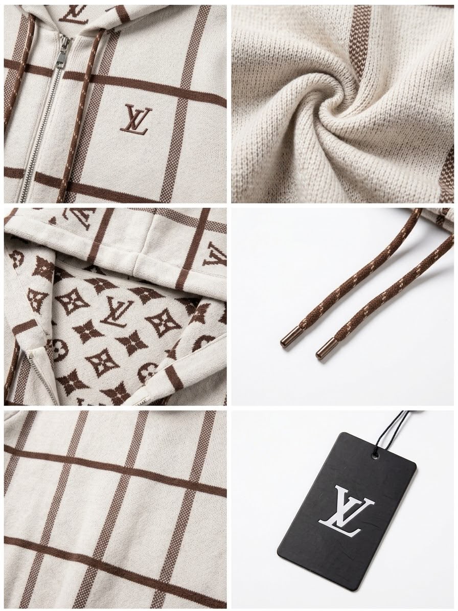 LV reversible jacket Brown and white full cover - Image 3