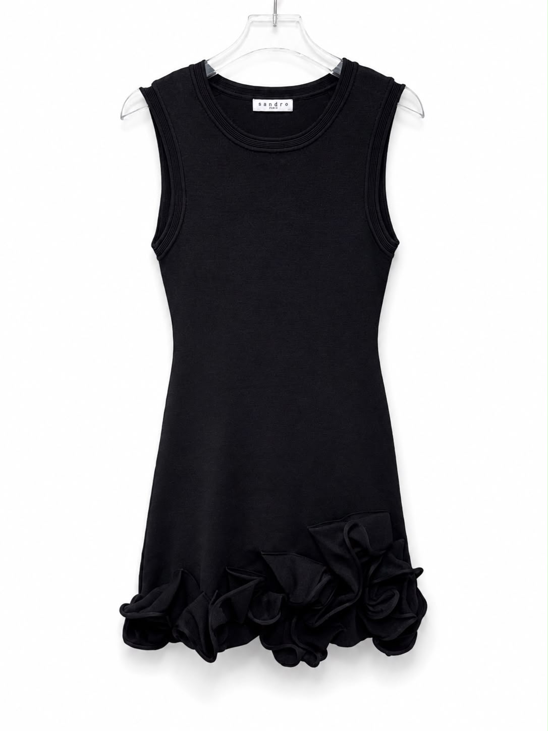 Short dress knit floral black - Image 3