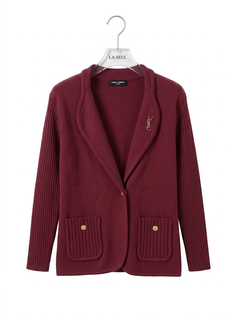 YSL Lycra suit Burgundy - Image 2