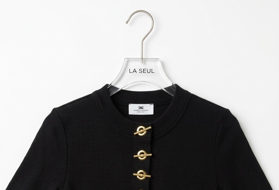 Top long selve black button - Image 2