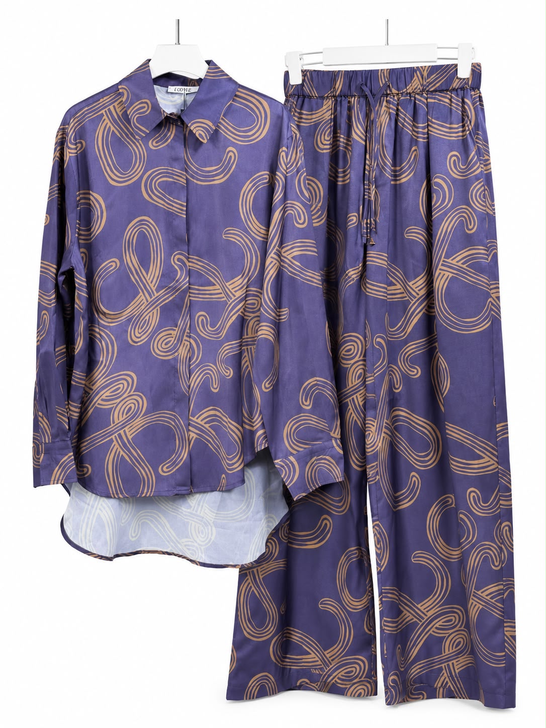Set satin printed navy blue - Image 5