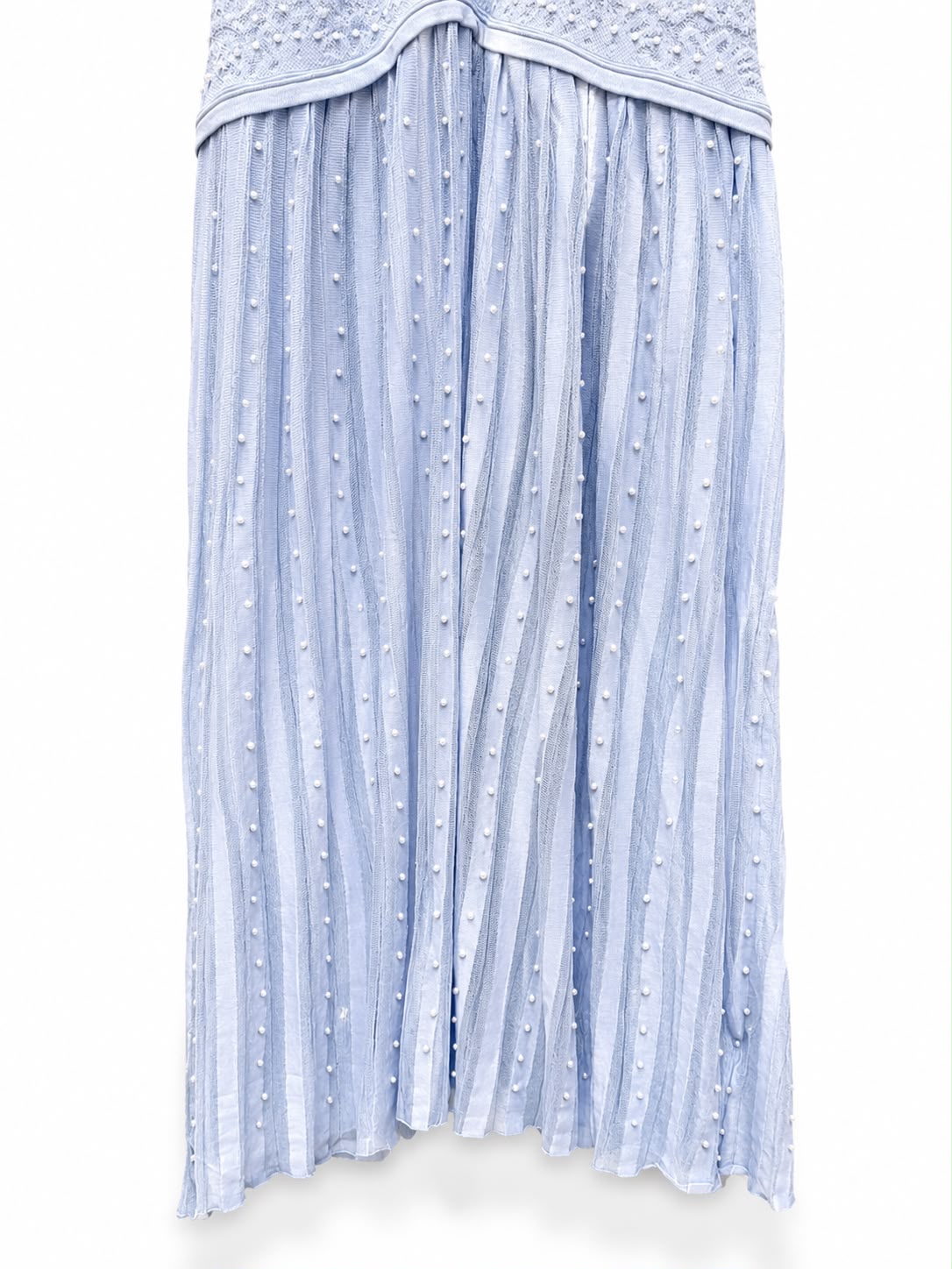 Dress knit baby/blue w pearls - Image 3