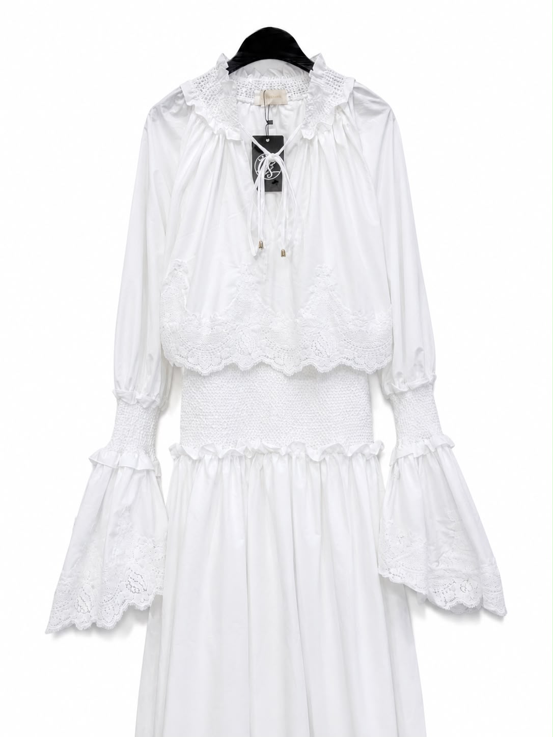 Maxi dress white lace lond - Image 2