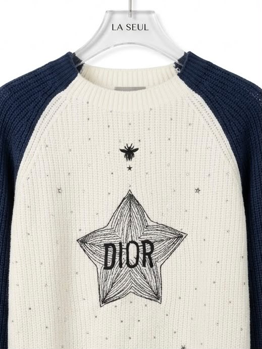 Dior Knit Sweater White & Blue - Image 1