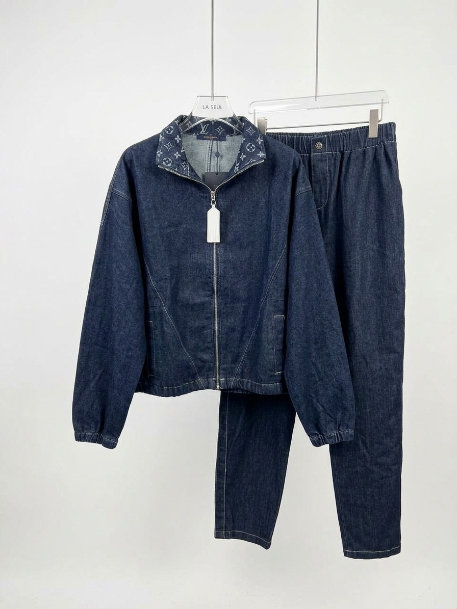 Blue Louis Vuitton denim suit - Image 2