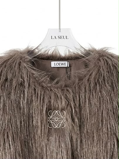 Loewe faux fur jacket Brown with Anagram logo - Image 1