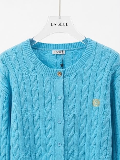Loewe cable-knit cardigan Light blue - Image 3