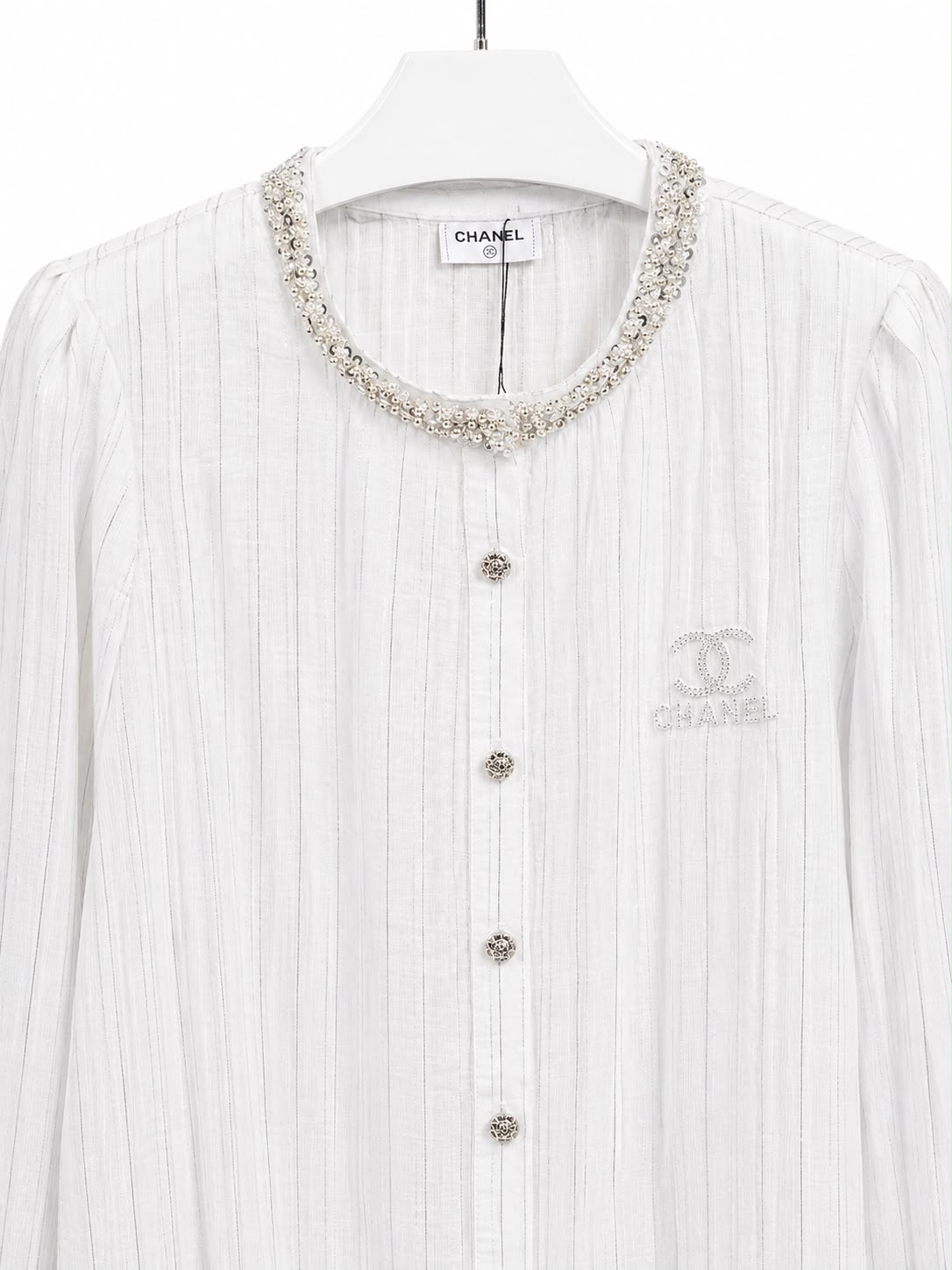 shirt light white silver neck Chanel - Image 2