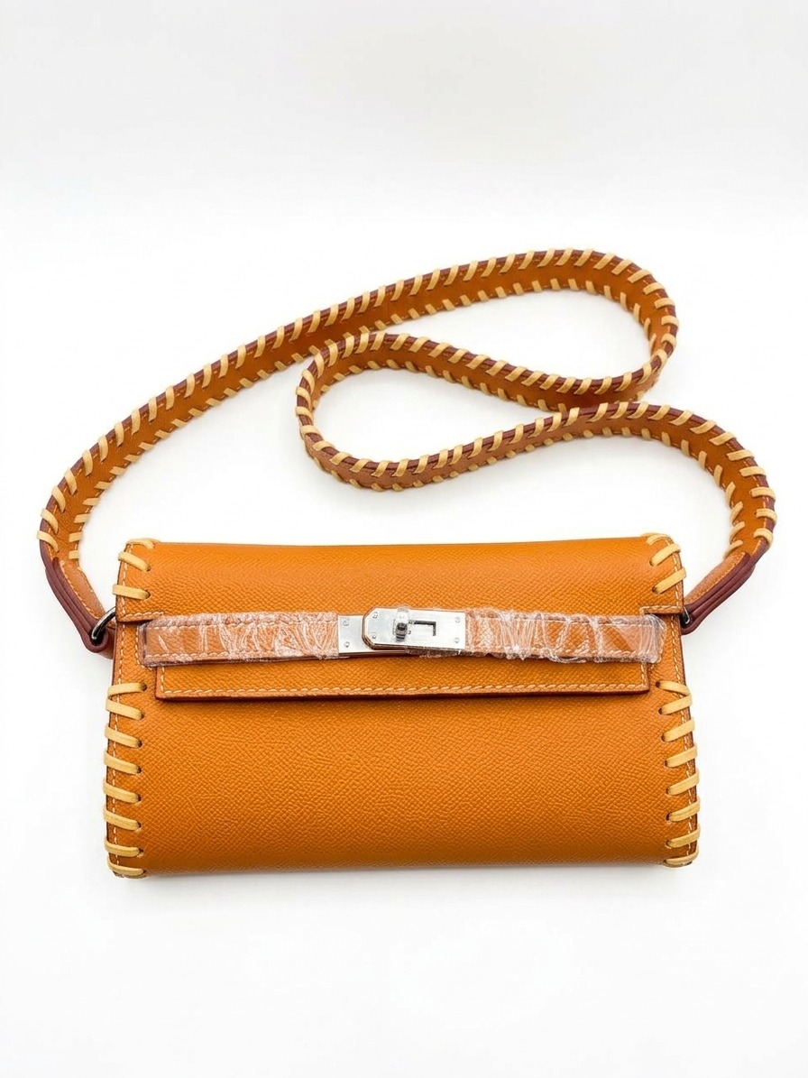 leather clutch Hermes brown - Image 3