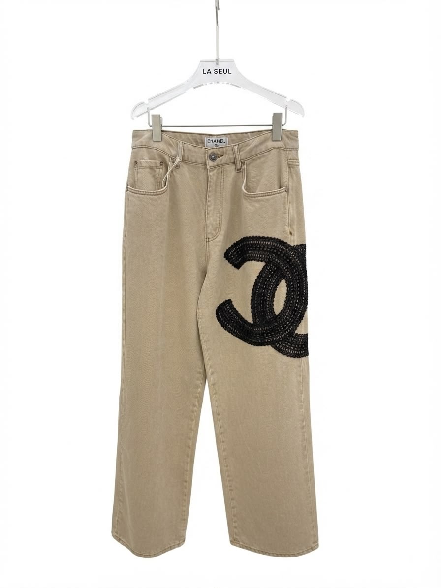 Jeans Chanel Beige Baggy - Image 2