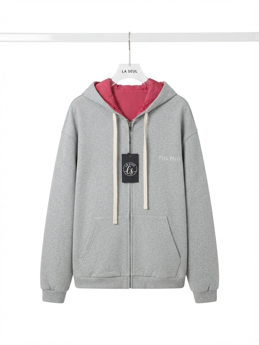 Miu Miu reversible red and grey jacket - Image 1