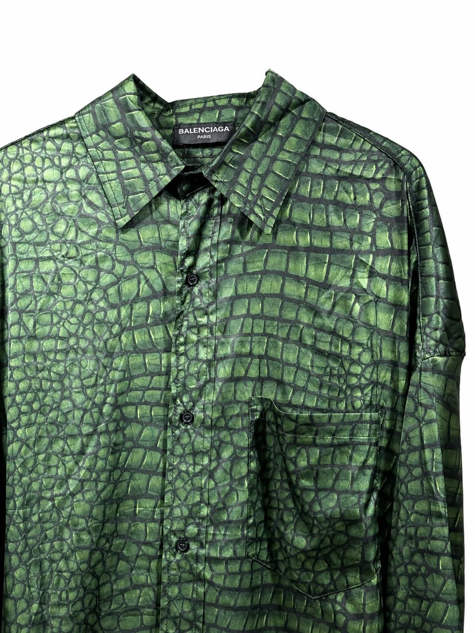 Set satin print green crocodile - Image 1