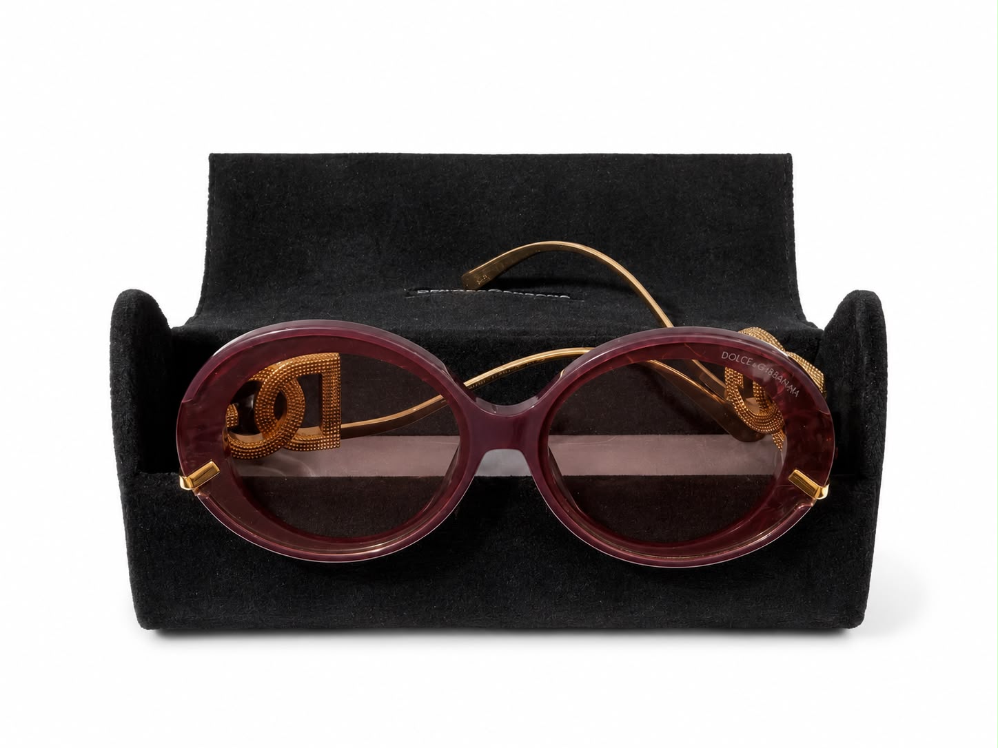 Sunglass round burgundy - Image 1