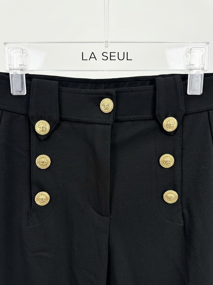 Pant black button flare - Image 1