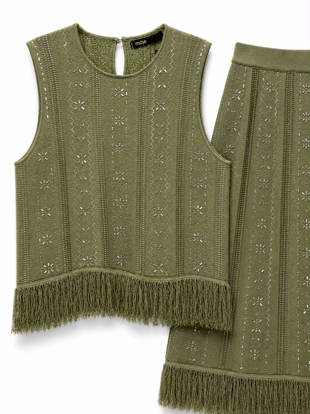 Set knit olive sequined - Image 1