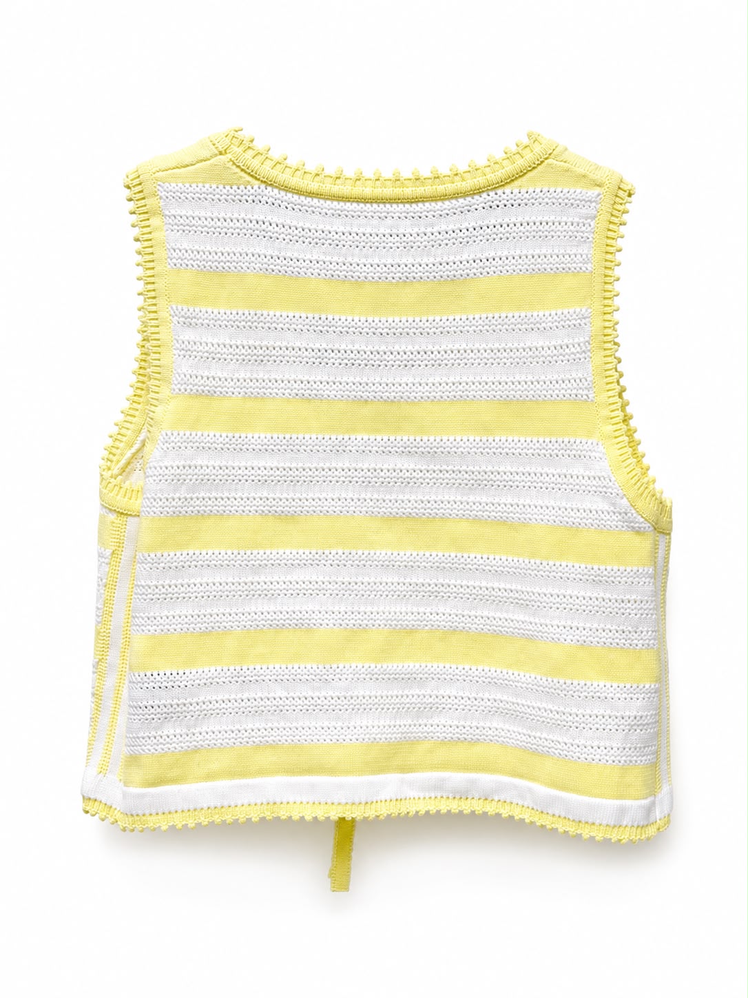 vest knit strip crop yellow & white adidas - Image 2