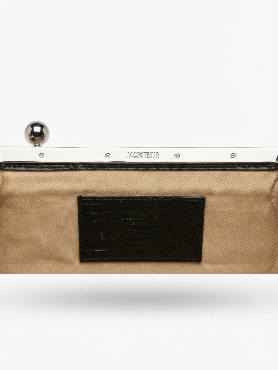 Clutch bag crocodile black - Image 1