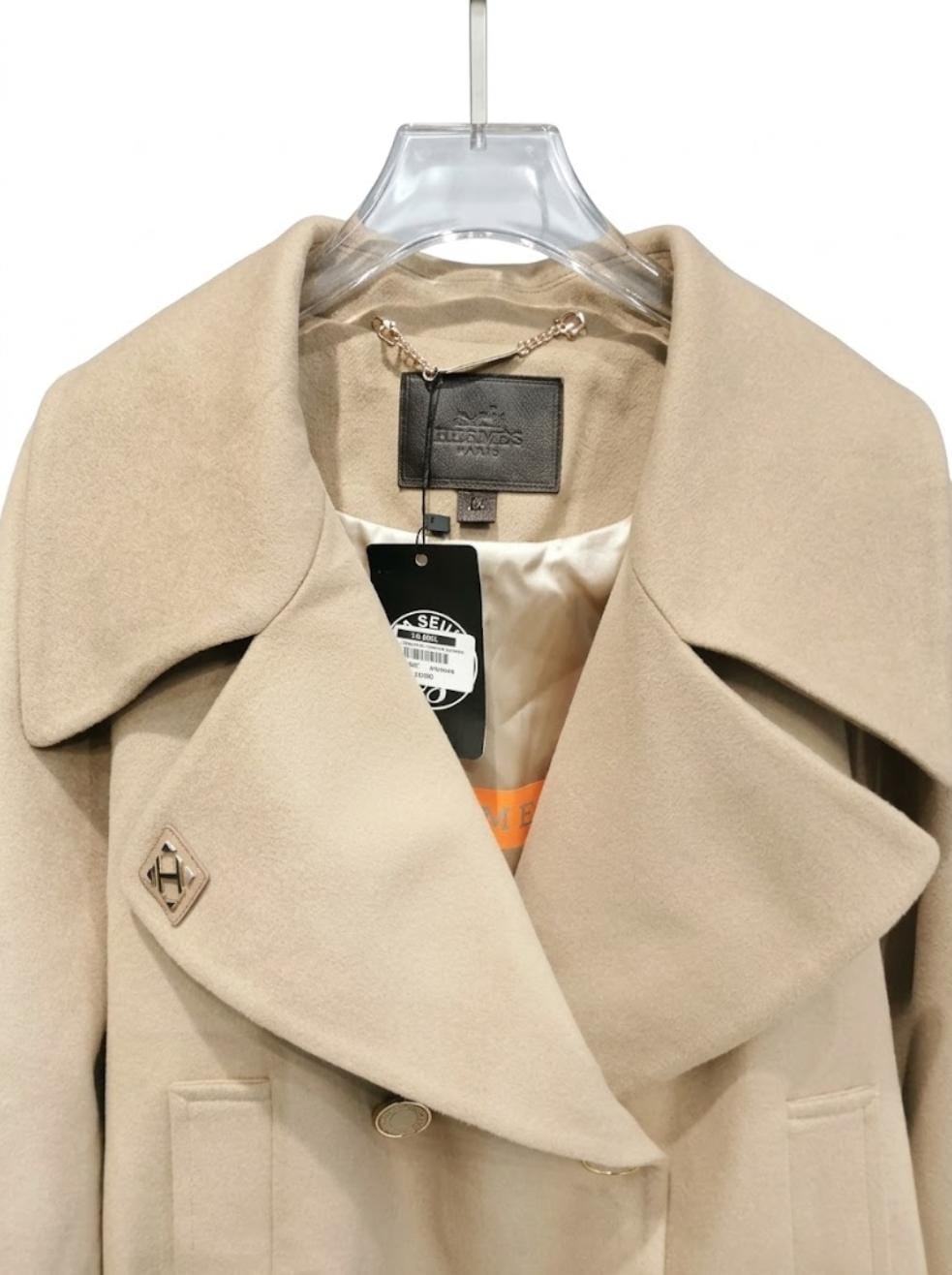 Jacket beige wool double breasted - Image 1