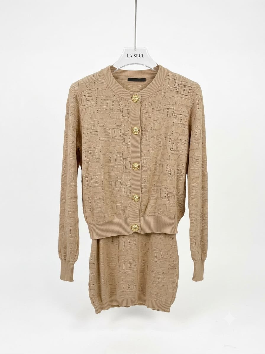 Balmain two-piece beige dress - Image 1