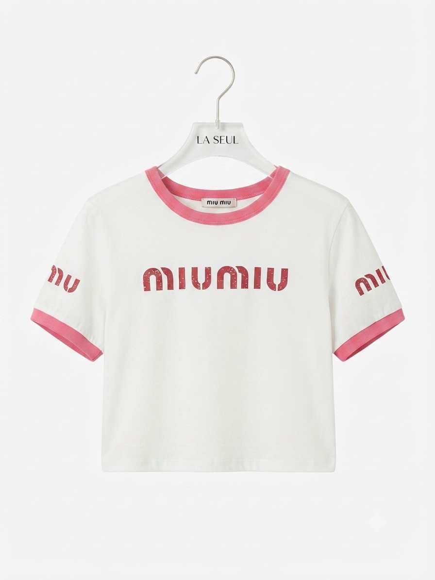 T-shirt miu miu white&pink - Image 2