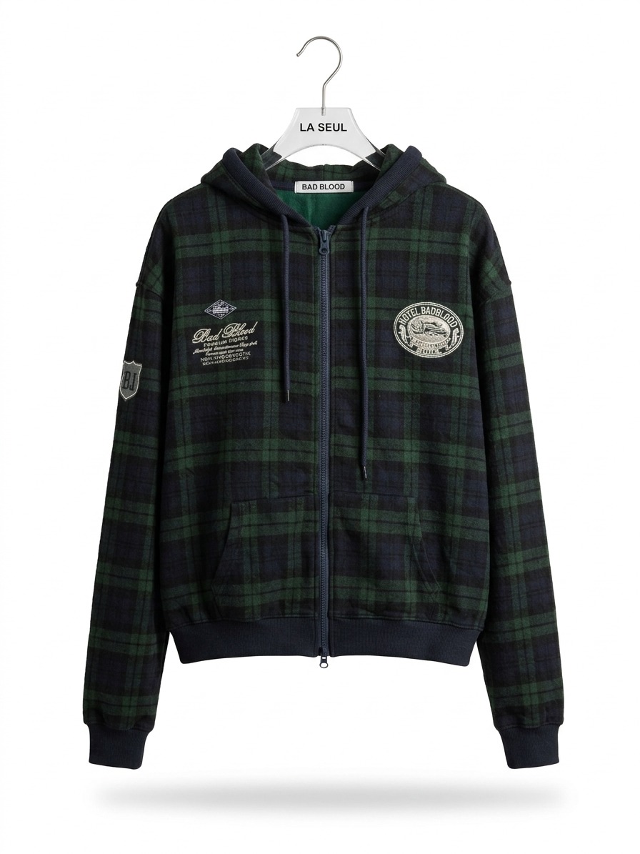 Bad Blood Plaid Suit Green& Navy - Image 4