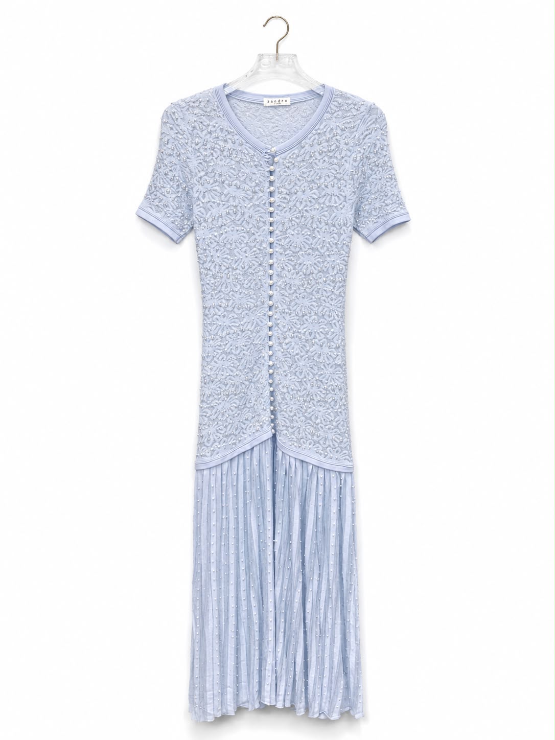 Dress knit baby/blue w pearls - Image 1