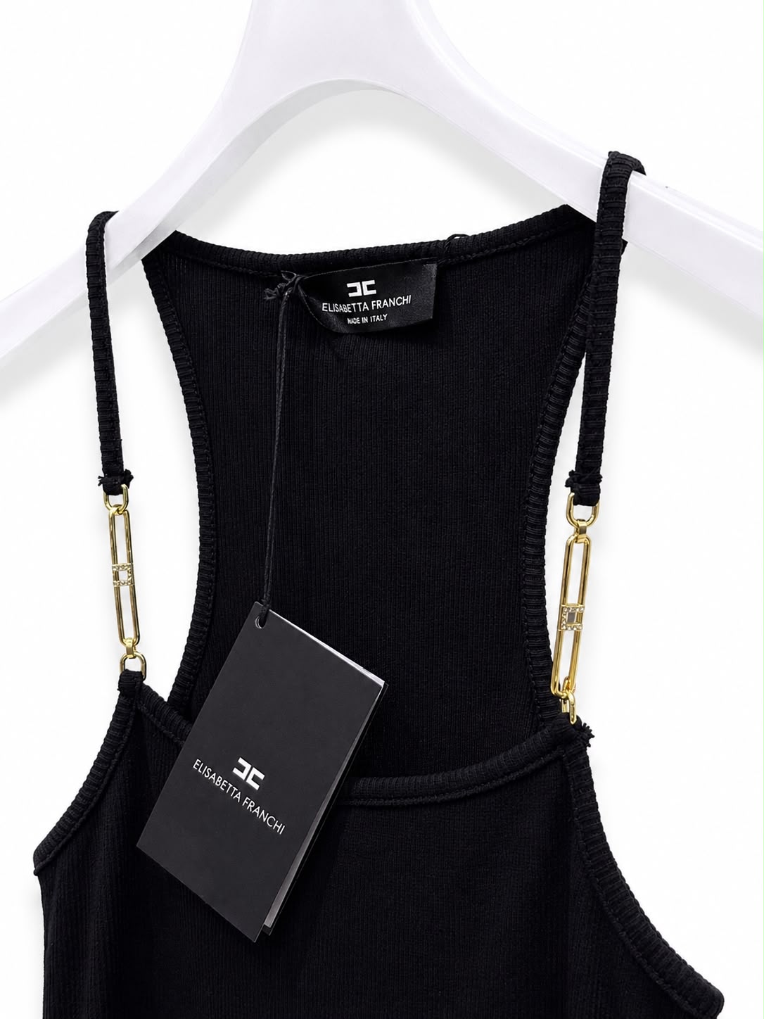 Dress black gold strap Elisabetta Franchi - Image 3