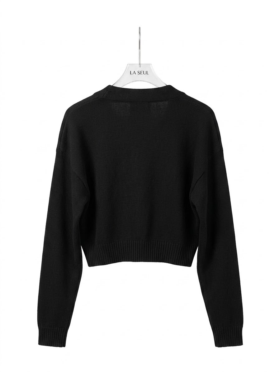 Hermès knit cardigan Black with colorful embroidered horse motifs - Image 1